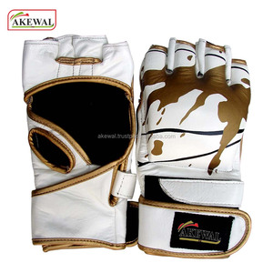 Guantes de Grappling de Medio Dedo de Cuero Vacuno para MMA, Colores y Etiquetas con Logotipo Personalizables, Empaque Personalizable, para Adultos/Niños - Product Image 4