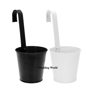 Jardinière murale en métal noir de haute qualité, faite à la main, en gros, poche murale taille personnalisée, nouvelle jardinière murale en métal de luxe en gros - Product Image 4