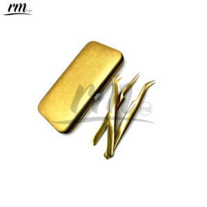 Pinzas de extensión de pestañas con la mejor calidad Pinzas de pestañas doradas de tendencia superior en cantidad a granel - Product Image 3