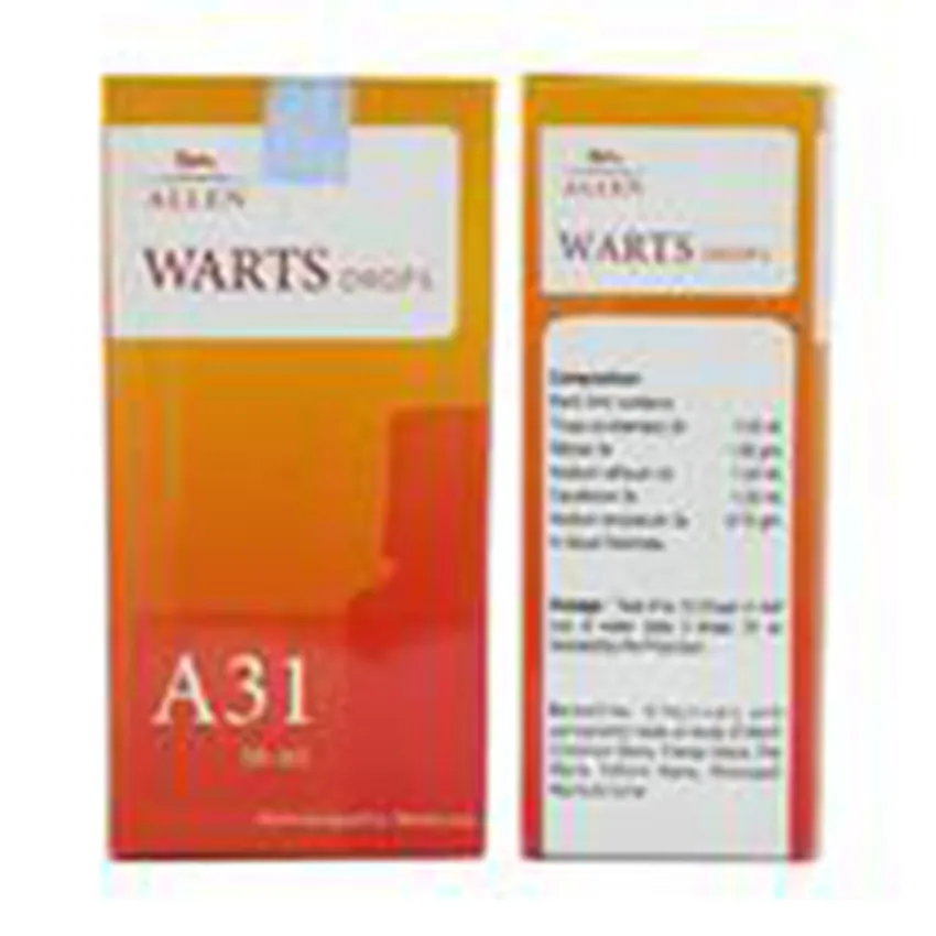 Allen A31 Warts Drops-Acts well in All Kinds of Warts and Corns, Horny Skin Eruptions,Bulk health care products supplier India.