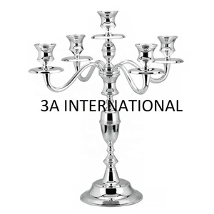 แท่นวางเทียน5แขนทำจากอลูมิเนียมขัดเงาทำมือสำหรับตกแต่งบ้านและร้านอาหารสำหรับเทศกาลคริสต์มาส - Product Image 6