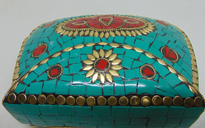 Firoja Mosaic Work Women Evening Metal Clutch <b>Envelope</b> Bags Sling Shoulder Fashion Indian Vintage From Delhi - Product Image 5
