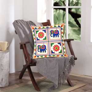 ปลอกหมอนอิงลายแมนดาลาทำด้วยมือสไตล์อินเดียทำด้วยมือปักด้วยผ้าขนสัตว์พิมพ์ลายสไตล์ฝ้ายสำหรับการใช้ชีวิตในโรงแรมอุซเบกิสถาน - Product Image 3