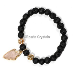 Supplier of Lava stone wth arrow Gemstone Bracelet : Lava stone wth arrow Gemstone Bracelet For Sale - Product Image 1