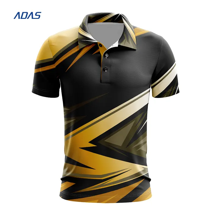 Sublimated Customize Men Shirt Polo Sublimated Printing Sport Wear Wicking Golf Tshirt Allover Printed Light Weight Polyester