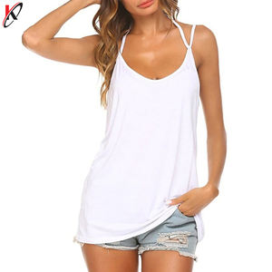 Camiseta sin mangas informal de verano para mujer, chaleco holgado con tirantes finos, camisola de punto transpirable, camisetas de moda para mujer - Product Image 4