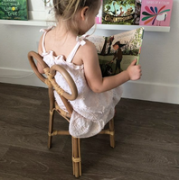 Jolie chaise en rotin pour enfants, meuble fait main, style européen