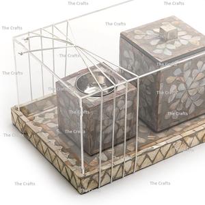 Bulk Wooden And <b>Mop</b> Work Incense Burner Greatest Quality Mabkhara With Oud Box And Acrylic Cover <b>For</b> <b>Sale</b> - Product Image 6