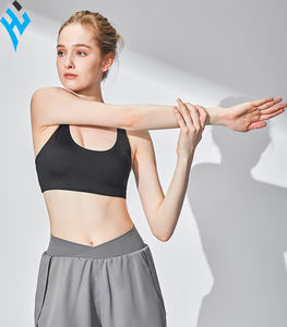 2025 nuevo último diseño de moda para mujer tela de doble capa Color gris pantalones cortos de Fitness para deportes al aire libre correr entrenamiento corto - Product Image 3