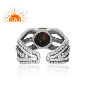 Anillo de plata de primera ley y piedra preciosa para mujer, sortija, plata esterlina 925, piedra preciosa, estilo indio, Diseño atrevido, venta al por mayor - Product Image 4