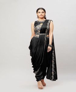 Auto-conçu dernier concepteur soie brodé Saree Blouse fête de mariage porter femmes doux soie dentelle bordure Sari indien pakistanais - Product Image 3