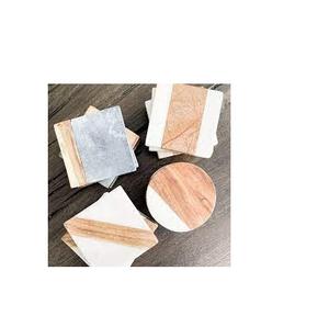 Dessous de verre en marbre et bois Articles de cuisine Décoration de table domestique de haute qualité Sous-verres Vente en gros d'usine - Product Image 6