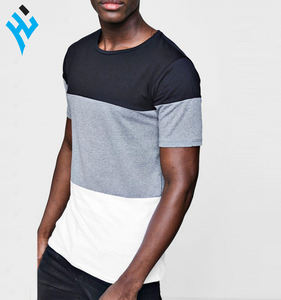 Camiseta informal de algodón para hombre, camisa masculina de algodón 100% con logotipo personalizado de bloque de Color de línea larga a la moda, nuevo estilo - Product Image 3