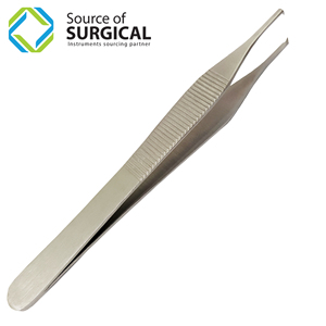 Pinzas Adson para apósitos 12cm 1x2 dientes, Pinzas quirúrgicas dentadas para tejidos, Pinzas médicas dentadas - Product Image 1