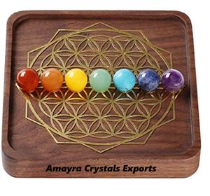 Conjunto de esferas de siete chakras para sanación, piedras para chakras, cristales de mayo, Exportación - Product Image 1
