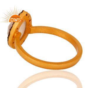 Gema Natural de Calcedonia rosa, anillo de cóctel de Plata de Ley 925, buena apariencia, regalo, joyería chapada en oro de 18k, fabricante - Product Image 3