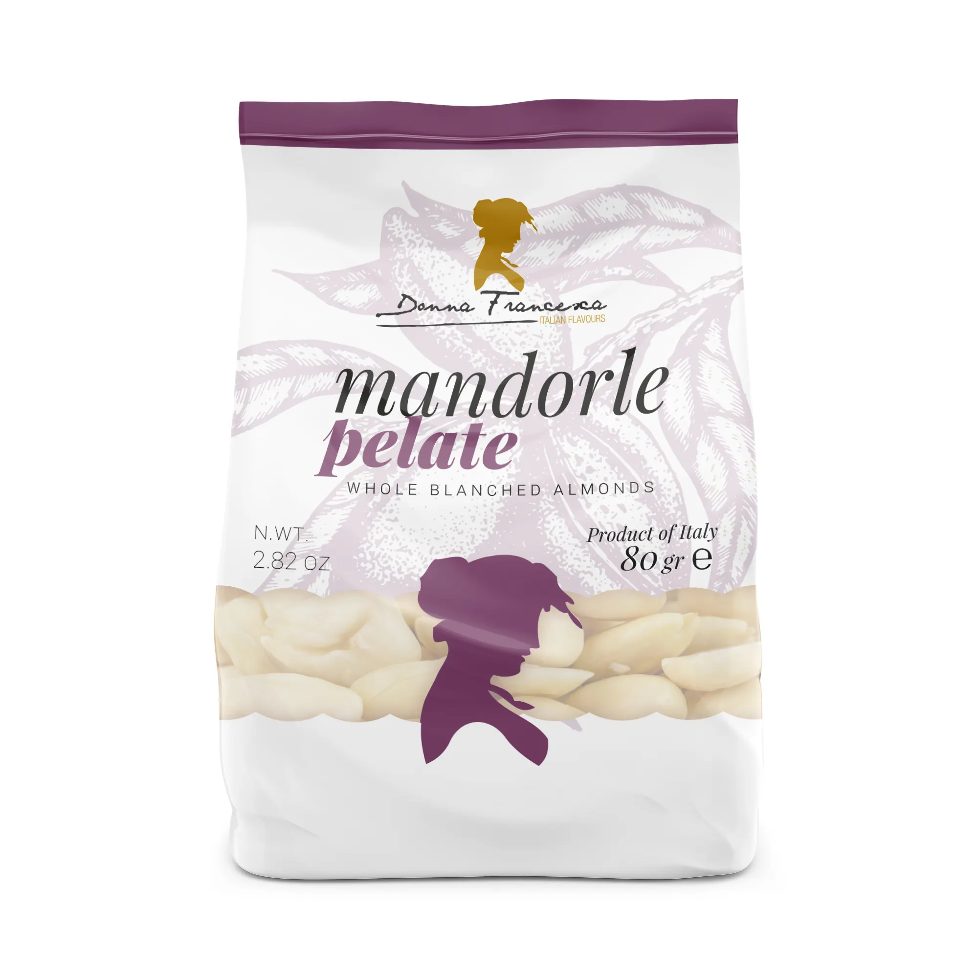 Italian Whole hand blanched almonds 80 g Premium Quality - Healthy Food - Short Supply Chain - Made in Italy