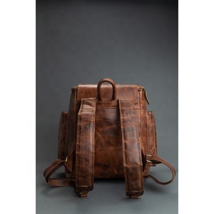 Genuine Leather Brown <b>backpack</b> <b>Large</b> Capacity Multi-Function Waterproof Business Bag Trendy <b>School</b> Man For Travel - Product Image 3
