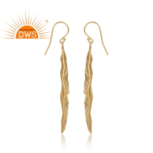 Handmade Latest Design Sterling Silver 18K <b>Gold</b> Plated <b>Dangle</b> <b>Earring</b> Silver Custom Jewelry Manufacturer - Product Image 3