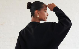 Couleur noire o cou goutte épaule femmes pull sweat nouveau Design Logo personnalisé 100% coton sweat - Product Image 5