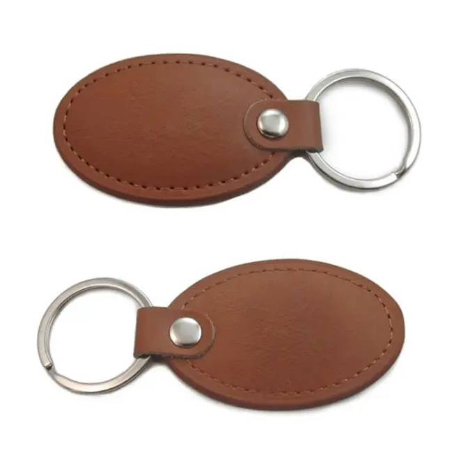 Personalized handmade brown keychain with logo