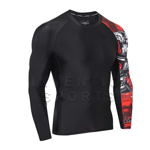 Protectores de erupción de manga completa de Color sólido para hombre más vendidos, protección UV, ligeros, elásticos, lisos, cuello redondo, protectores de erupción a la venta - Product Image 5