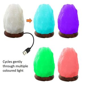 Mini USB Himalayan Salt Lamp Multi-Light Natural Shape for Home Decoration Hand-Carved Technique Feng Shui Love Natural Crafts - Product Image 3