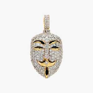 Personnalisable 925 Sterling Silver White Gold Iced Jesus Pendant VVS Diamond Face Mask Stylish Brass Jewelry for Men Hip Hop - Product Image 2
