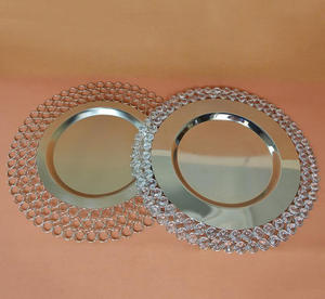 Assiette de service moderne en métal, grande assiette ronde de service, vaisselle de table à manger, assiette chargeur décorative 1 pièce - Product Image 4