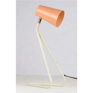 Modern Minimalist Metal <b>Table</b> <b>Lamp</b> With Geometric Design Orange Shade For Bedroom Interior Decor - Product Image 1