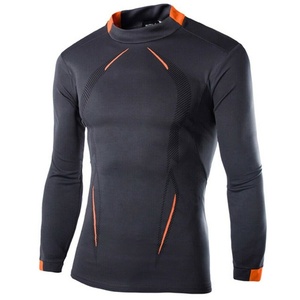 Unisex Plus Size Fitness Gym Wear Custom Made High Quality Compression Long Sleeve V-neck Spandex/Polyester <b>Base</b> <b>Layer</b> Shirt <b>Men</b> - Product Image 6