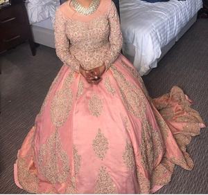 2019 vestido de novia bordado Zardozi pesado hasta el suelo hinchado ropa india y paquistaní - Product Image 3