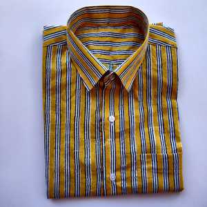 เสื้อคอตตอนลายทางผ้าซาตินแท้พิมพ์ลายขวางเสื้อผ้าฤดูร้อนมีขนาด6XL-for ชายหาด - Product Image 1