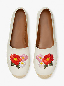 <span class=keywords><strong>Espadrilles</strong></span> à bout fermé pour femme, chaussures blanches à semelles plates et décontractées, motif Floral, à la mode, nouveau, 2020 - Product Image 2