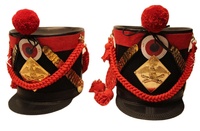 Vente en gros de logo brodé à la main Logo client Chapeaux hussards Shako réglables de haute qualité