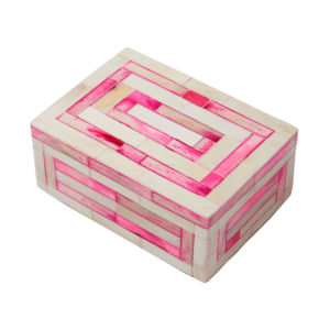 Caja de pañuelos con incrustaciones de hueso de bambú y madera reciclable Categoría de producto ecológica - Product Image 5