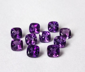 Natural Amethyst <b>Cushion</b> 5 mm to 8 mm Faceted - Loose Amethyst <b>Cushion</b> Cut Top Quality - Product Image 2
