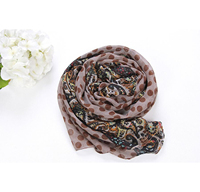Écharpe de printemps en viscose marron clair pour femme de marque de luxe, châle élégant à motif losanges et feuilles, texture douce, longue et polyvalente, foulard