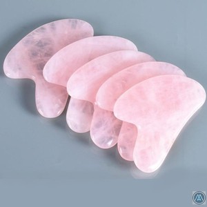 Herramienta de Masaje Facial Gua Sha de Cuarzo Rosa para Rejuvenecimiento de la Piel, Uso Doméstico - Product Image 2