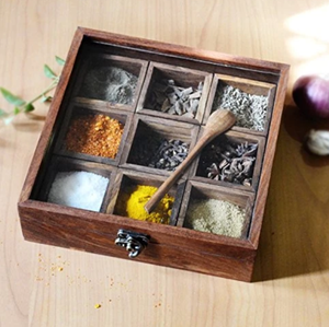 กล่องไม้เครื่องเทศ Sheesham กล่องใส่เครื่องเทศ Masala กล่องใส่เครื่องเทศ - Product Image 6