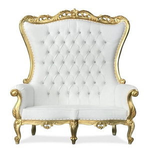 Chaise de mariage de luxe durable de style mid-century antique, avec revêtement en tissu capitonné et structure en bois massif, personnalisable pour chambre et salon - Product Image 2