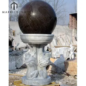 Outdoor garten marmor rolling stone ball wasserfall brunnen