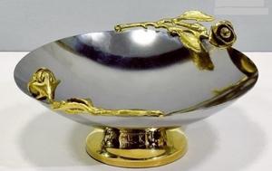 Tazón de servicio moderno para boda, Bol de frutas para fiesta en casa, decoración de ensalada de Metal con acabado plateado, plato y plato de Color plateado - Product Image 3