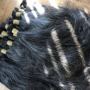 ผมแท้100% ไม่ผ่านกระบวนการผมธรรมชาติสีเทาผมดีสำหรับการฟอกสีขาว - Product Image 1