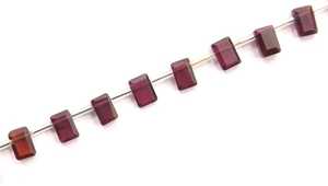 Gema Natural de granate rojo, 27 piezas, facetadas, pequeñas cuentas rectangulares, piedra de nacimiento de enero - Product Image 3