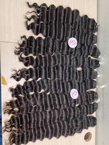 100% Vietnam Extensions de cheveux humains Style de luxe 20 pouces ondulés profonds Super Double bouclés couleur naturelle dentelle perruques en vrac simple Double - Product Image 2