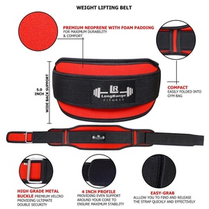 Ceinture de soutien lombaire double en néoprène unisexe, ceinture de musculation élastique réglable pour la taille - Product Image 5