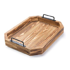 Top Selling Rounded Wooden Tray Metal Handle Trending Design <b>Wedding</b> Parties Custom Size Wholesale Price <b>Chocolate</b> Serving 2025 - Product Image 2
