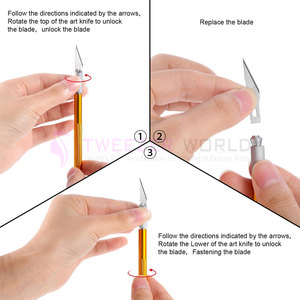 Cuchillo para Uñas de Calidad Profesional, Juego de 4 Piezas con 40 Cuchillas de Acero Inoxidable para Cortar, Tallar, Scrapbooking y Arte - Product Image 5