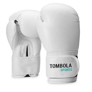 ถุงมือมวยสำหรับออกกำลังกายทำจากหนัง,ออกแบบได้เองออกแบบมาเพื่อฝึกมวยยิมทำจากหนังสีขาวปรับแต่งโลโก้และสีได้ตามต้องการ - Product Image 1